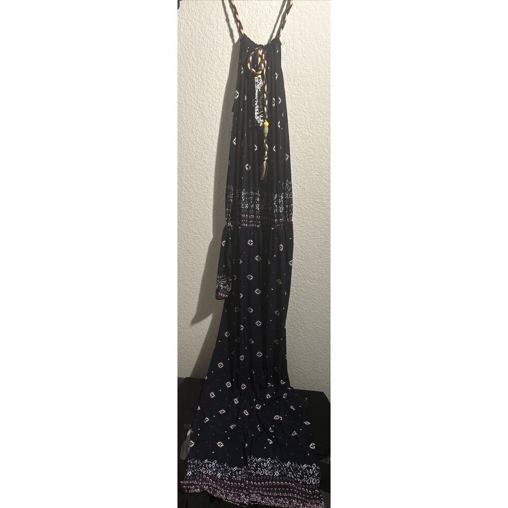 Women’s Hots Wings One Piece Pants Blue Multi Color With Pockets Medium Nwt